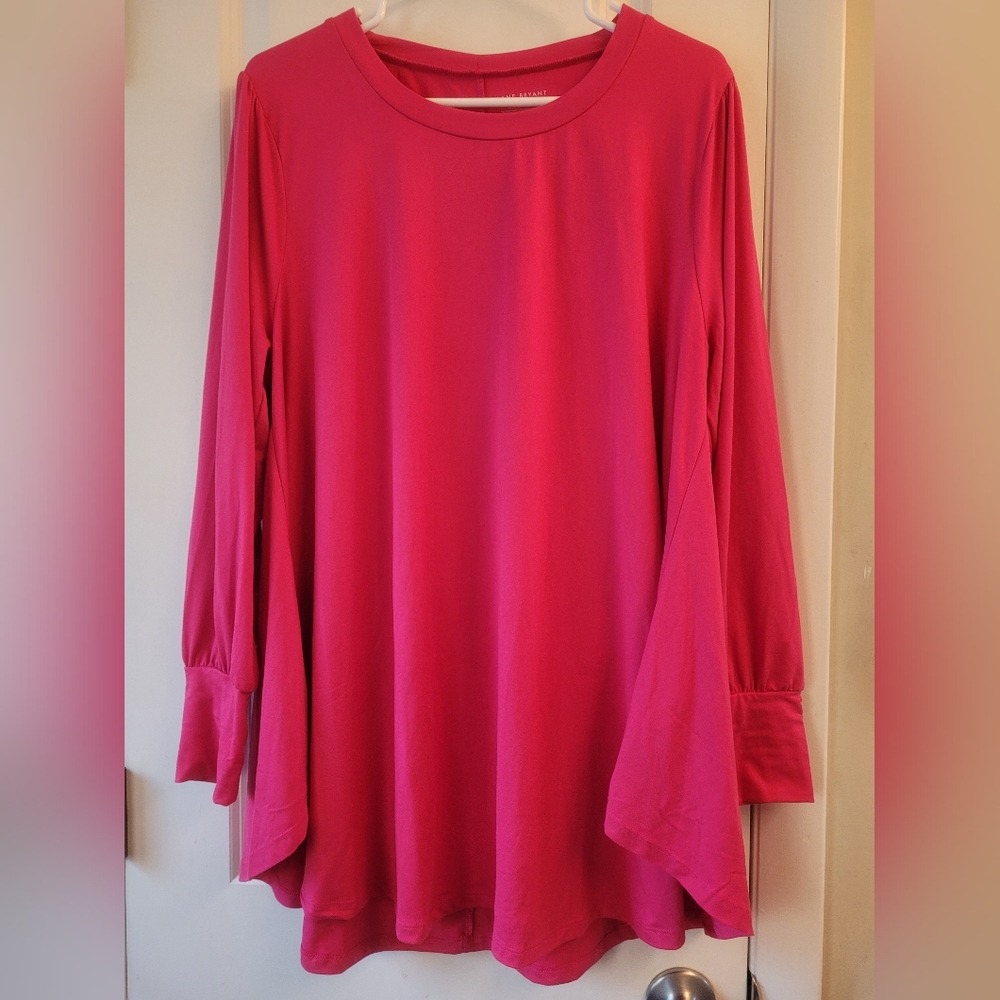 Lane Bryant Pink Swing Blouse Womens Plus 18/20 Long Sleeve Top